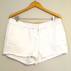 J Crew White Cotton Shorts Size 10